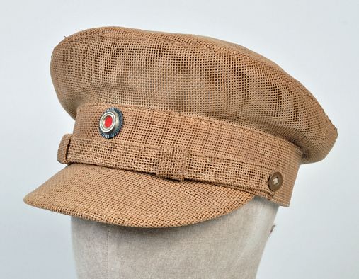 IMPERIAL GERMAN PAPER CLOTH COLONIAL OR TROPICAL OFFICERS VISOR CAP.