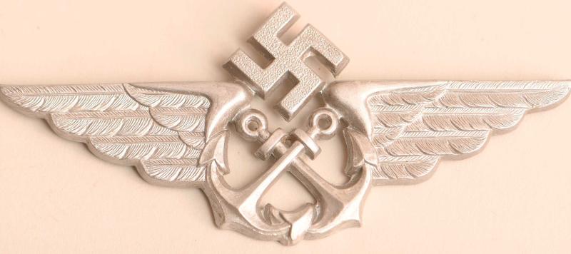 GERMAN WWII LUFTWAFFE AIR SEA RESCUE SECTION CAP INSIGNIA.