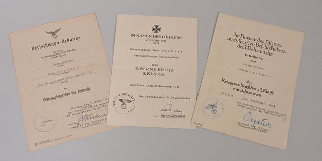 GERMAN WWII LATE WAR LUFTWAFFE GROUND COMBAT CITATION GROUP.