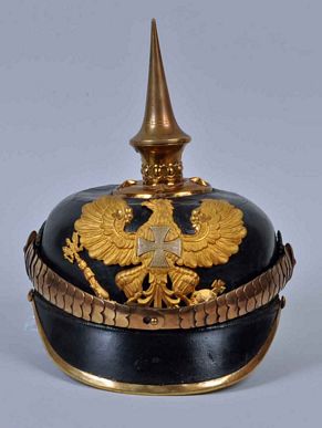 GERMAN WWI PRUSSIAN TRAIN RESERVE OFFICERS PICKELHAUBE.