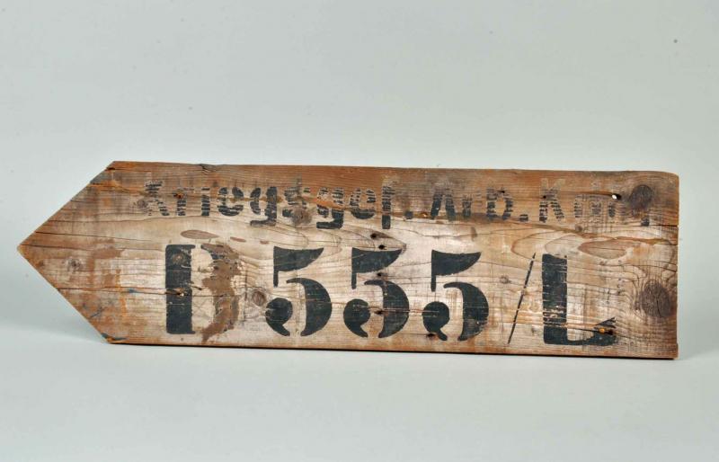 GERMAN WWI TRENCH SIGN.