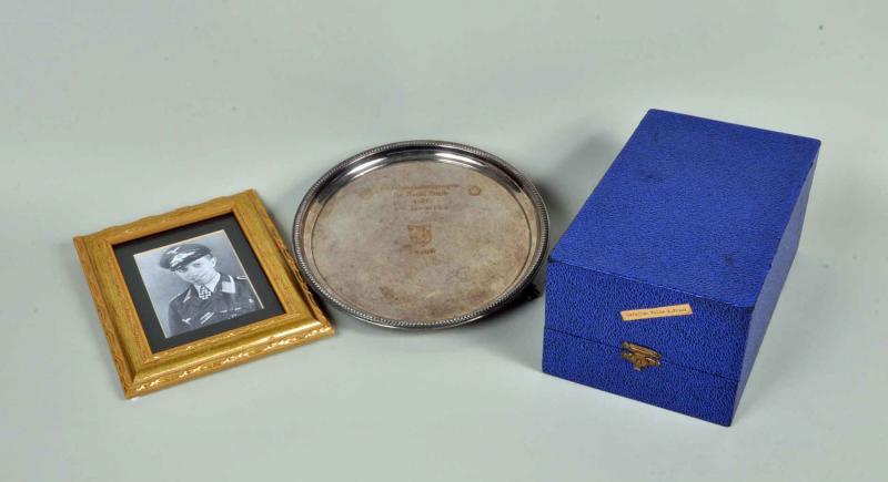 GERMAN WWII LUFTWAFFE NIGHT FIGHTER SALVER AND TROPHY CUPS.