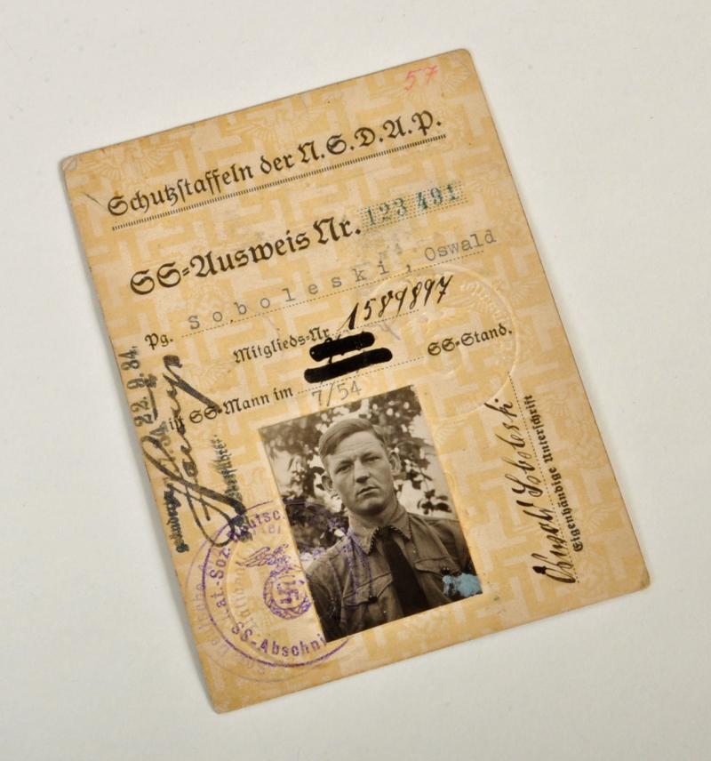 GERMAN WWII ALLGEMEINE SS 54TH STANDARTE AUSWEIS.