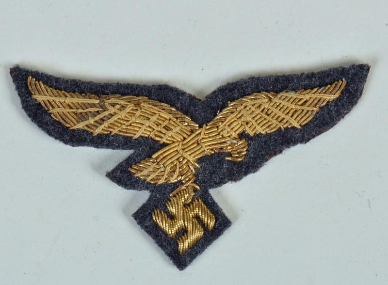 GERMAN WWII LUFTWAFFE GENERAL’S GOLD WIRE WOVEN CAP EAGLE.