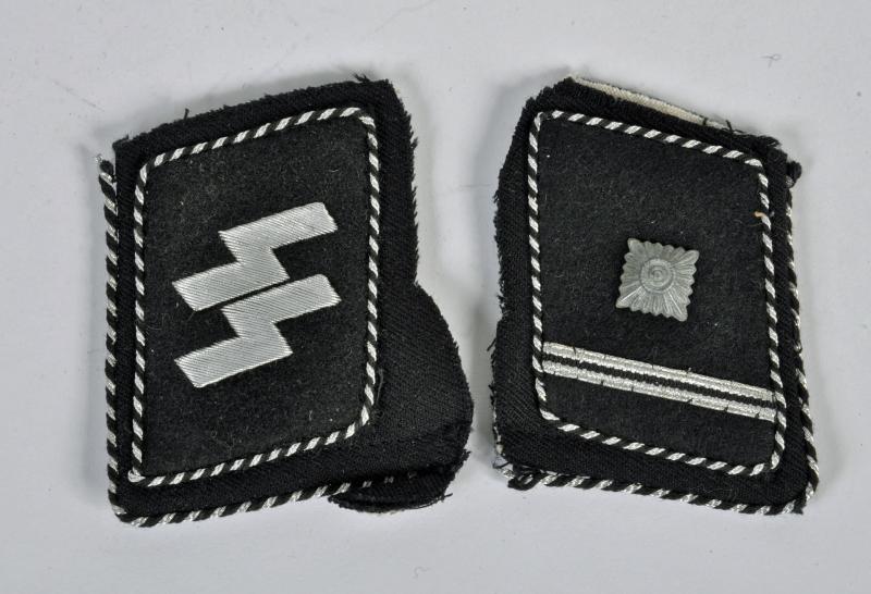 GERMAN WWII ALLGEMEINE SS SCHARFUHRER’S COLLAR PATCHES.