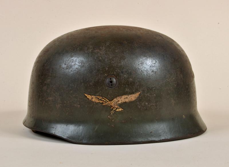 GERMAN WWII LUFTWAFFE DOUBLE DECAL PARATROOPER HELMET.