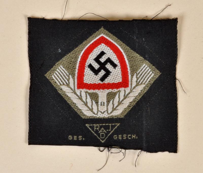 GERMAN WWII RAD SIDE CAP EAGLE, BEVO WOVEN.