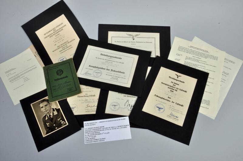GERMAN WWII LUFTWAFFE FLAK PAPER GROUPING.