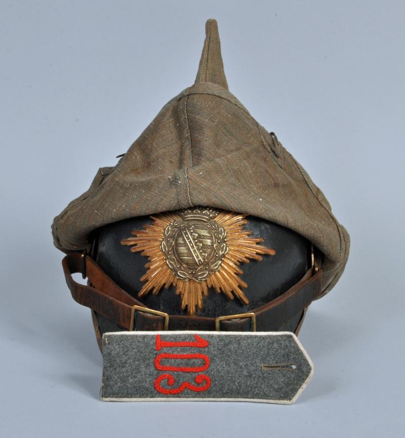 GERMAN WWI SAXON ENLISTED RANKS PICKELHAUBE.