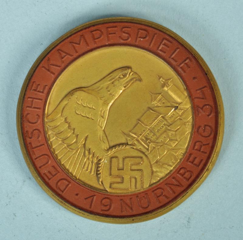 GERMAN WWII DEUTSCHE KAMPFSPIELE 1934 NUREMBERG MEDALLION.