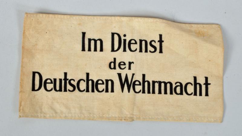 GERMAN WWII IN SERVICE OF THE GERMAN WEHRMACHT ARMBAND.