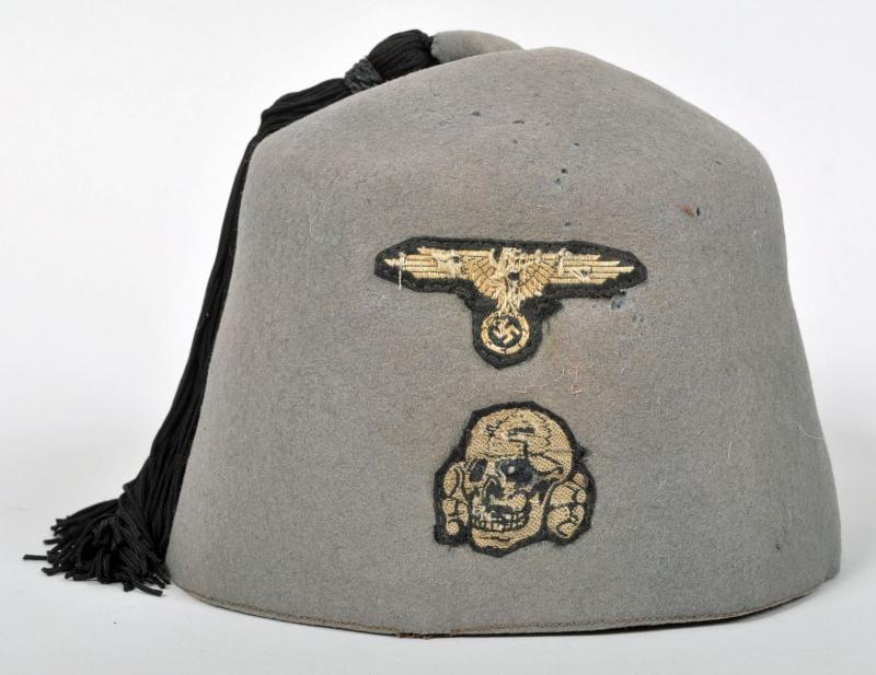 GERMAN WWII GREY WAFFEN SS FEZ