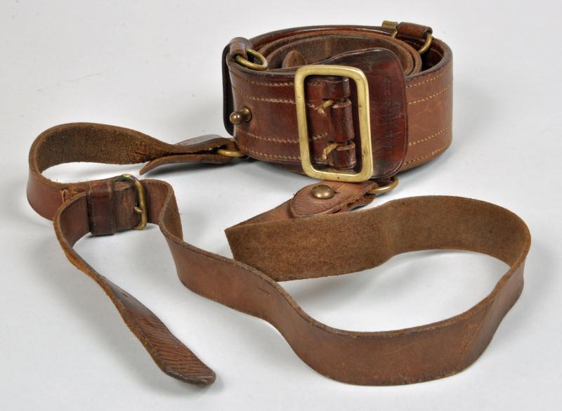 BRITISH WWI OFFICERS SAM BROWNE BELT AND CROSS STRAP.
