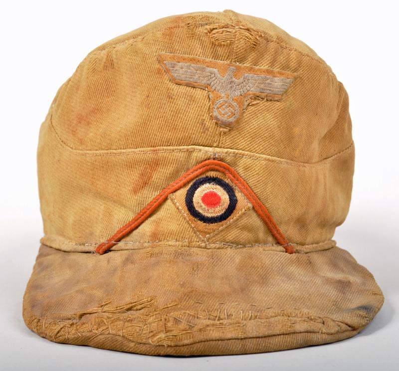 GERMAN WWII RECONNAISSANCE 1ST PATT 1940 AFRIKAKORPS FIELD CAP.
