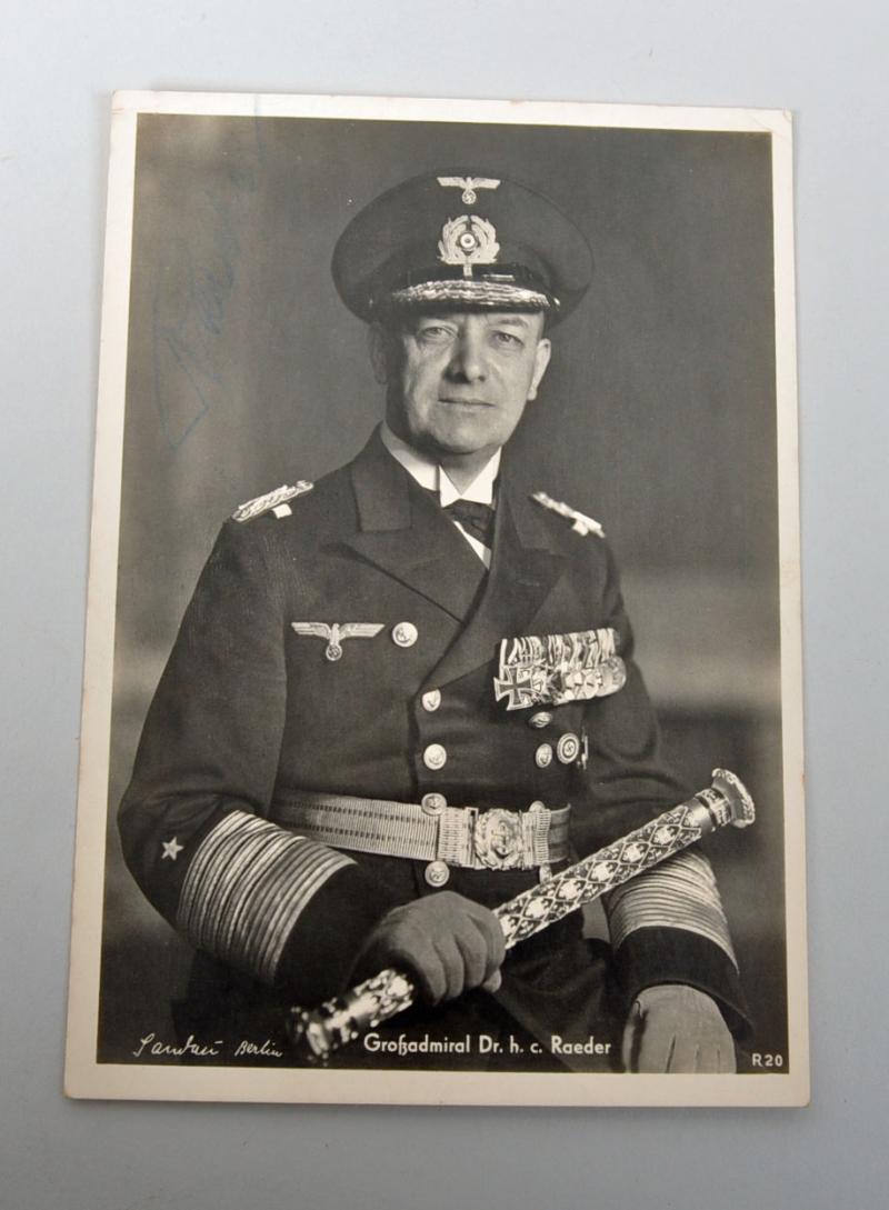 GERMAN WWII GROSS ADMIRAL RAEDER SIGNATURE.