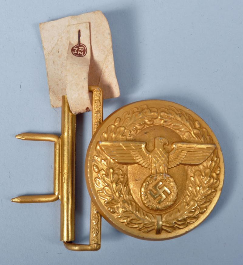 GERMAN WWII POLITICAL LEADERS BUCKLE WITH RZM TAB.