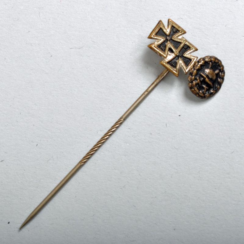 GERMAN WWI IRON CROSS 1ST CLASS 2ND CLASS AND WOUND BADGE LAPEL PIN MINIATURE.