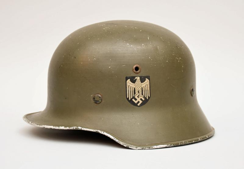 GERMAN WWII ARMY ALUMINIUM OFFICERS PARADE HELMET.