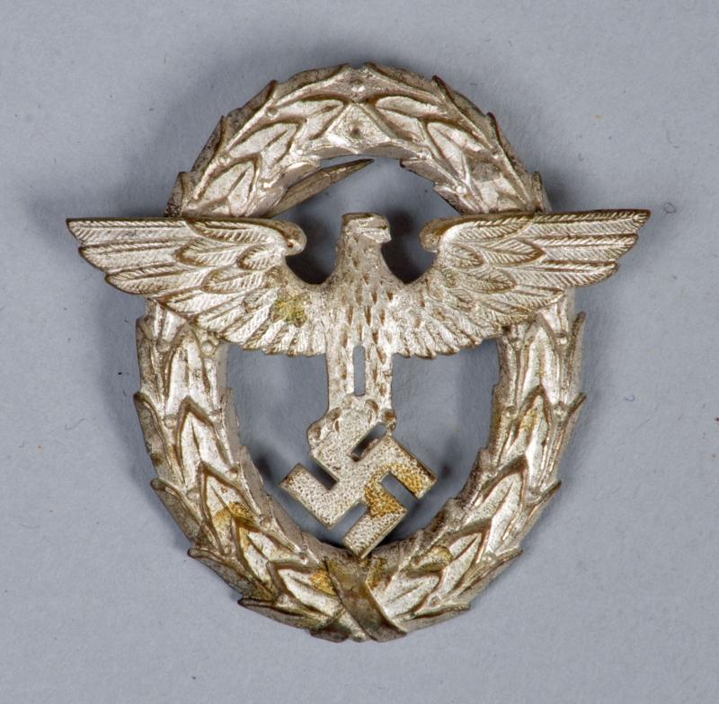GERMAN WWII FIRE OFFICIALS VISOR CAP INSIGNIA