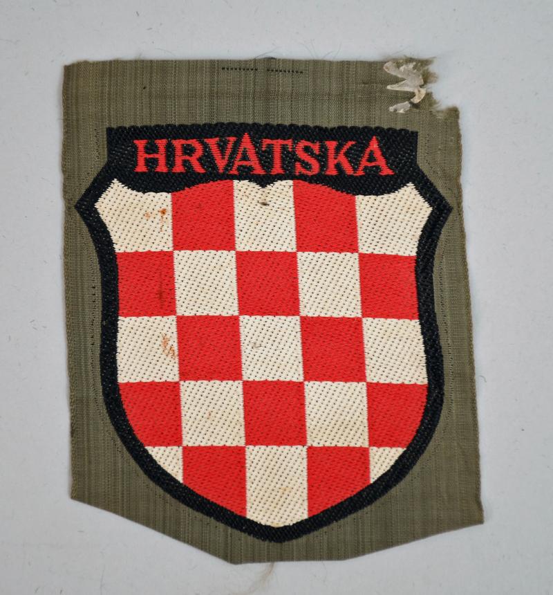 GERMAN WWII CROAT VOLUNTEER ARM SHIELD.