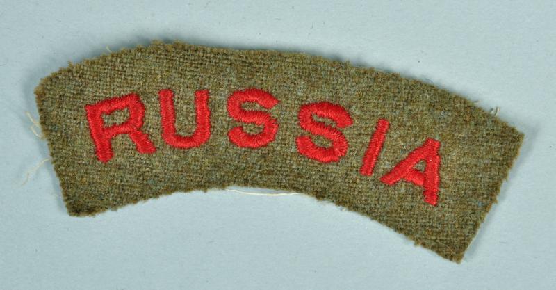 BRITISH WWII RUSSIA SHOULDER TITLE.