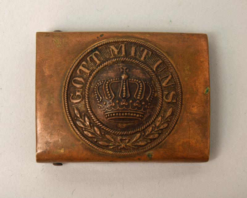 GERMAN WWI PRUSSIAN TWO-PIECE BRASS BUCKLE.