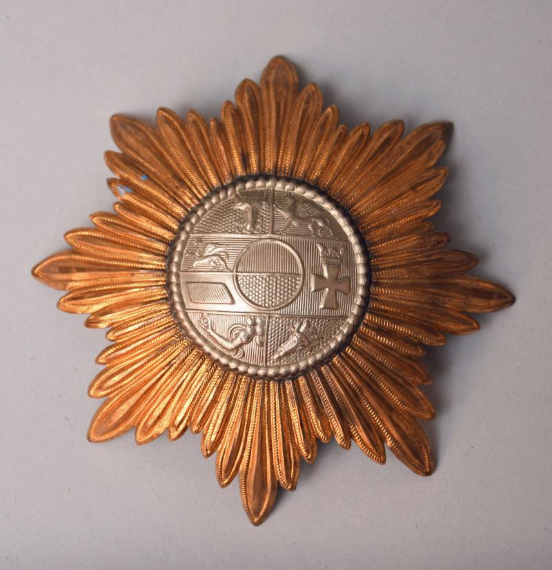 GERMAN WWI MECKLENBURG STRIELTZ GRENADIER REGIMENT No.89 2nd BATTALION AND FIELD ARTILLERY REGIMENT 24 3RD BATTERY OFFICERS PICKELHAUBE PLATE.