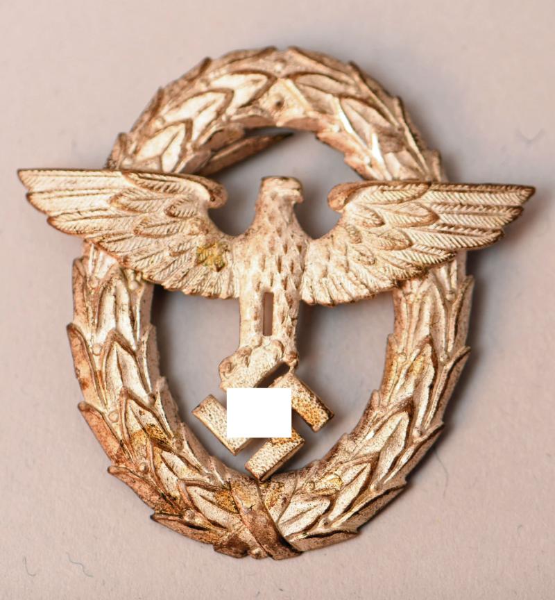 GERMAN WWII FIRE POLICE CAP INSIGNIA.
