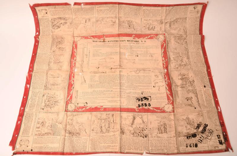FRENCH WWI MOUCHOIR D,INSCRIPTION NO.9. INSTRUCTION CLOTH HANDKERCHIEF