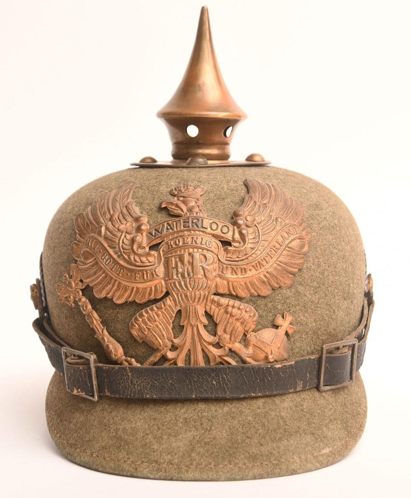 GERMAN WWI REGT 74 PRUSSIAN FELT PICKELHAUBE.