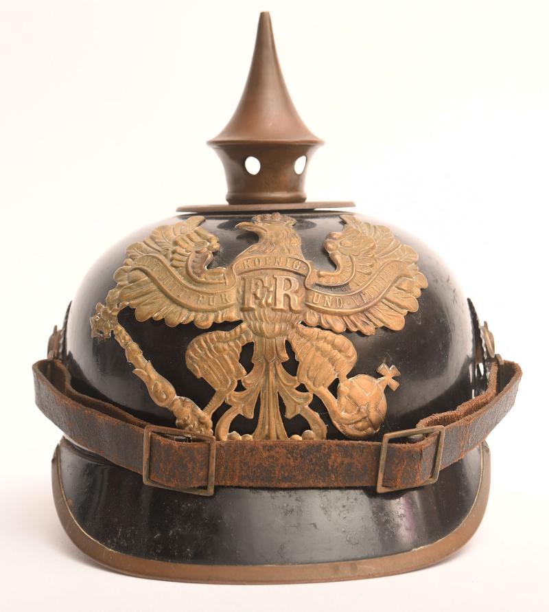 GERMAN WWI PRUSSIAN ERSATZ TIN PICKELHAUBE.
