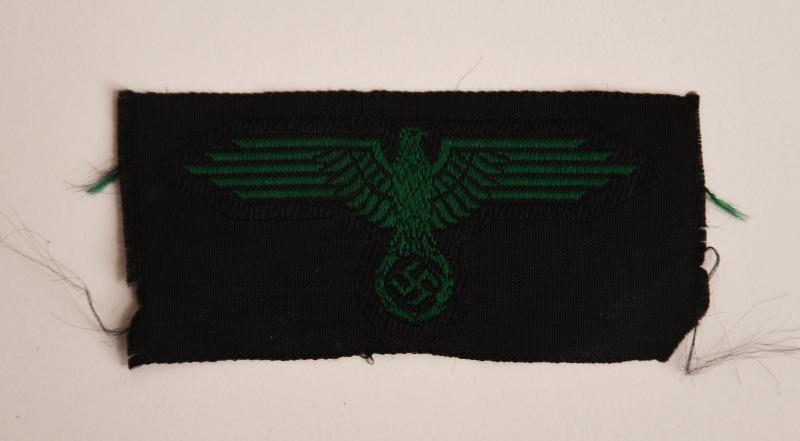 GERMAN WWII WAFFEN SS GREEN BEVO FIELD CAP EAGLE.