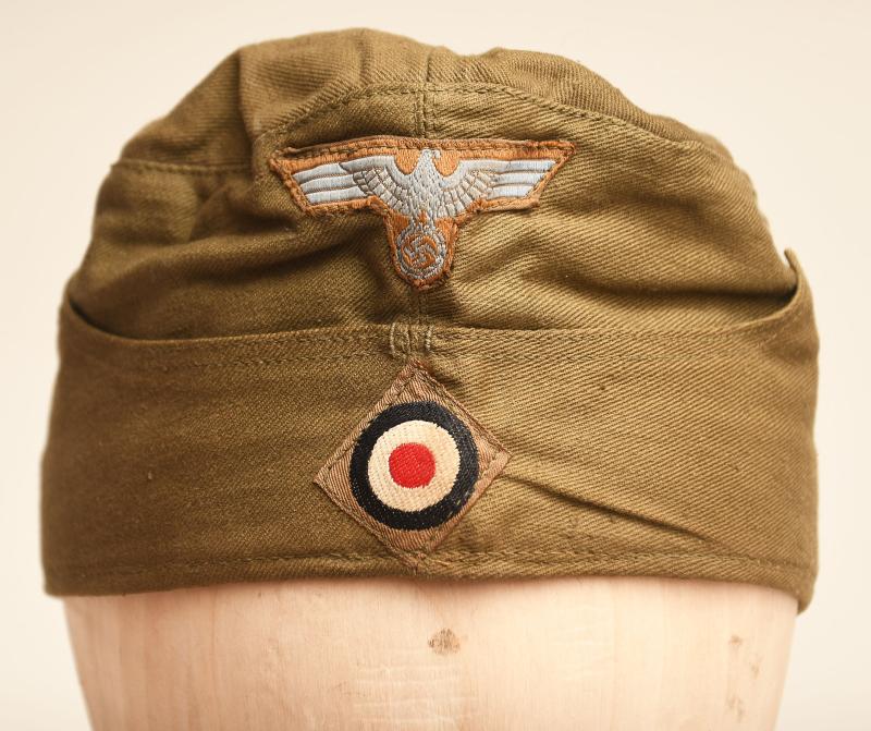 GERMAN WWII ARMY TROPICAL ENLISTED MAN’S OVERSEAS CAP.
