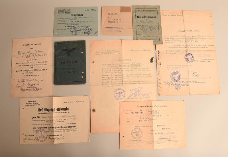 GERMAN WWII DIVISION HERMANN GOERING PAPERWORK.