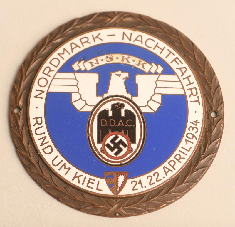 GERMAN WWII NSKK DDAC NORDMARK MOTORING PLAQUE.