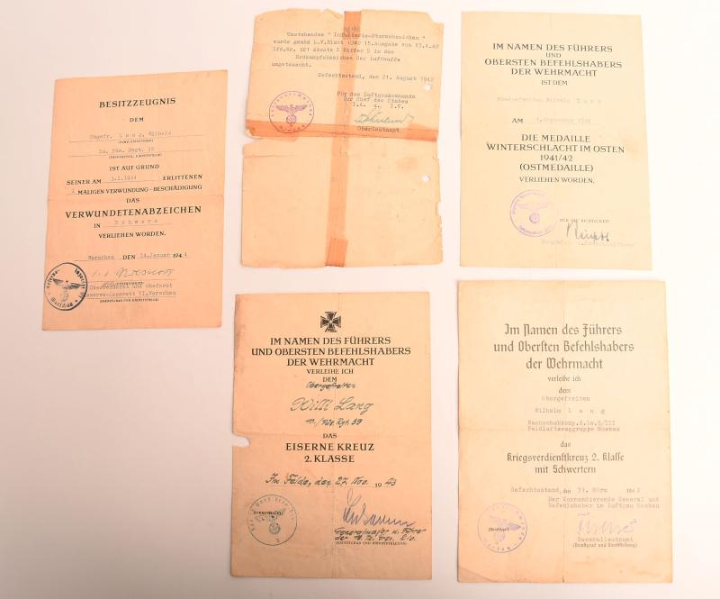 GERMAN THIRD REICH ARMY/LUFTWAFFE GAU MOSCOW PAPERWORK GROUPING.