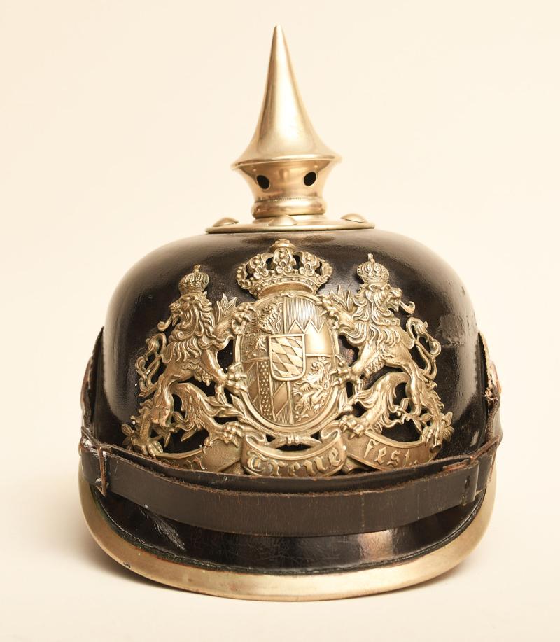 GERMAN WWI BAVARIAN MILITARY POLICE HELMET.