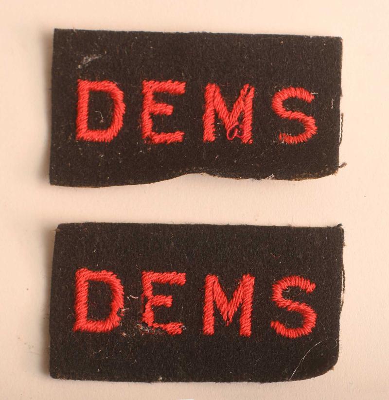 BRITISH WWII DEMS SHOULDER FLASHES.