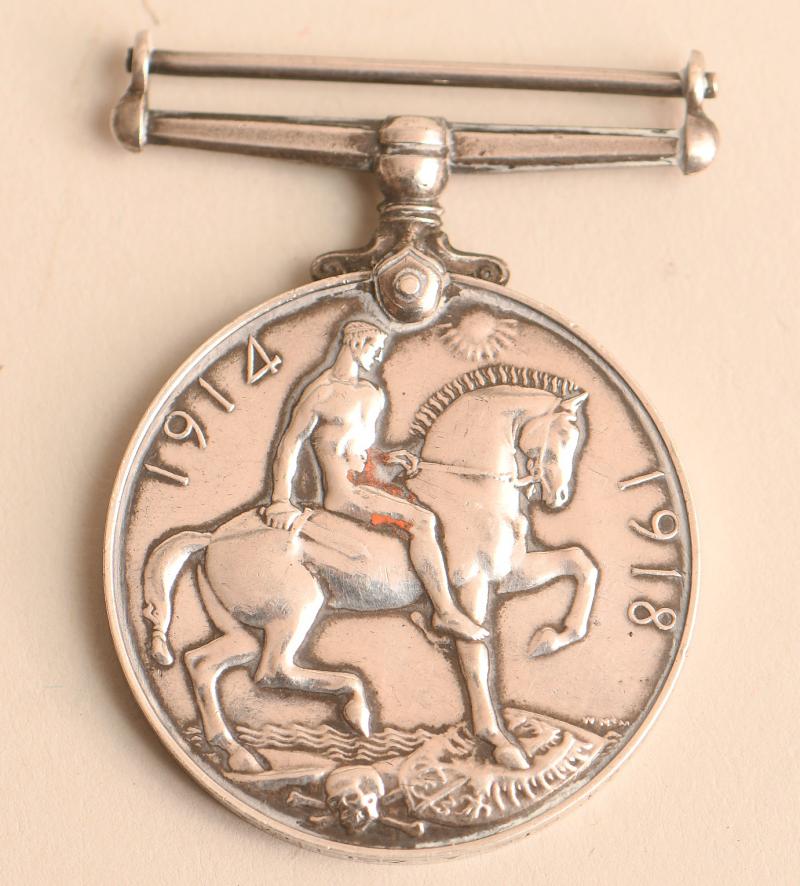 BRITISH WWI A BRITISH WAR MEDAL TO A RUSSIAN IMMIGRANT.
