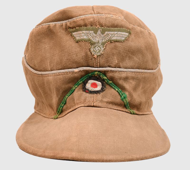 GERMAN WWII AFRIKAKORPS MT OFFICERS CAP.