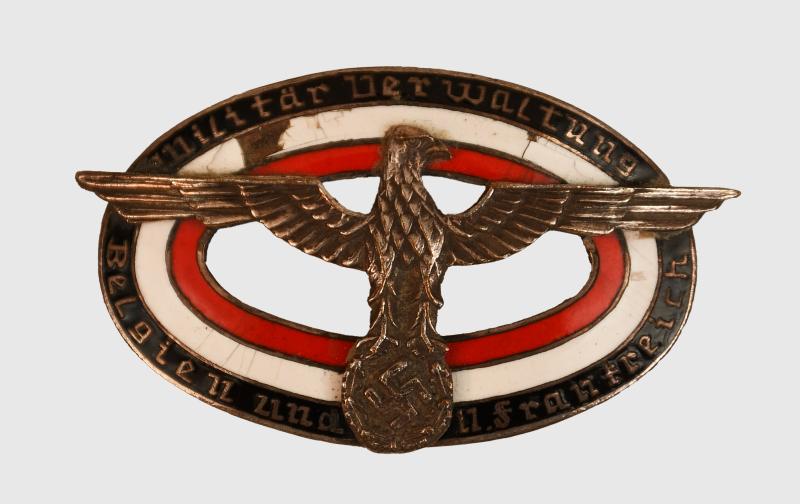 GERMAN WWII ADMINISTRATION SERVICE BELGIUM AND FRANCE INSIGNIA.