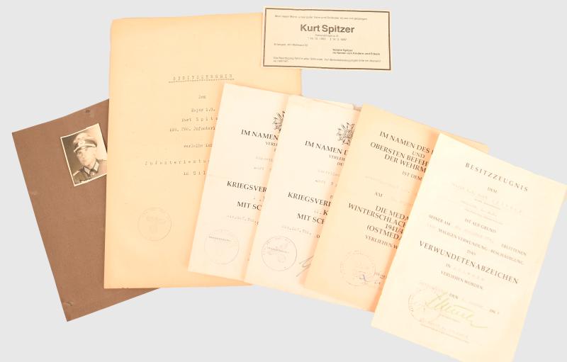 GERMAN WWII ARMY GENERAL’S PAPERWORK GROUPING.