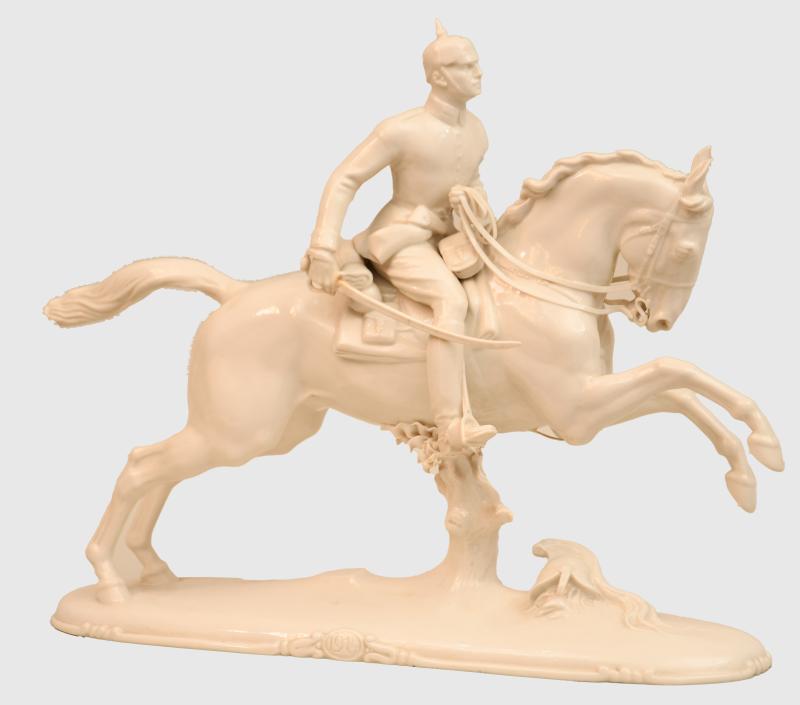 GERMAN WWI CHARGING PRUSSIAN PORCELAIN OFFICER.