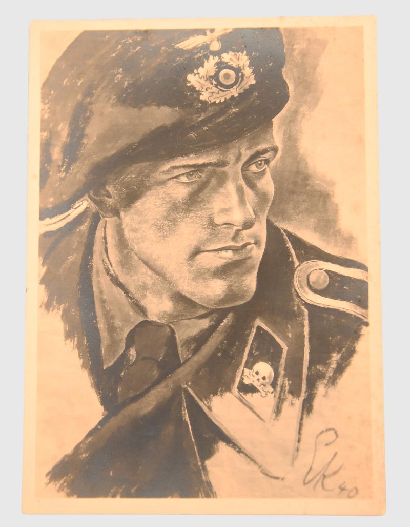 GERMAN W WII 1940 BLACK-AND-WHITE PANZER POSTCARD.