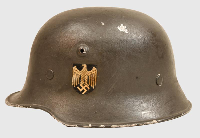 GERMAN WWII ARMY ALUMINIUM PARADE HELMET.