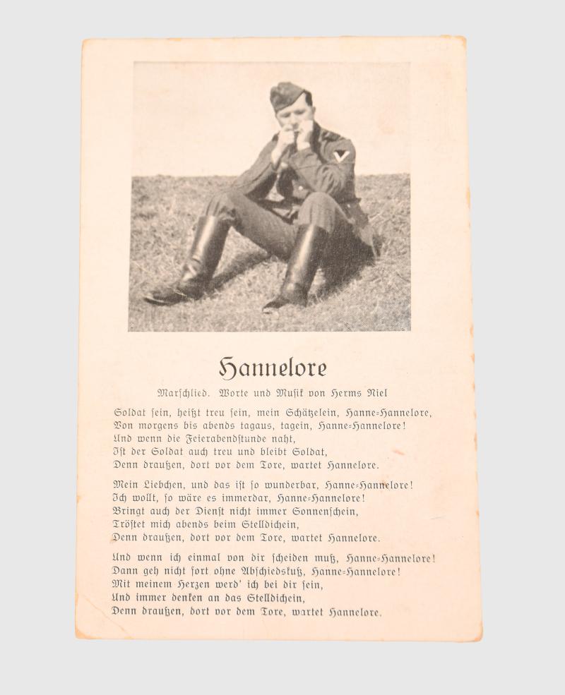 GERMAN WWII BLACK-AND-WHITE MUSICAL RELATED CARD.