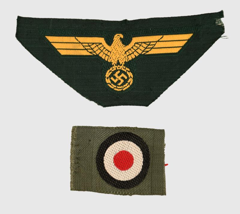 GERMAN WWII KRIEGSMARINE MARINE ARTILLERY OVERSEAS CAP INSIGNIA.
