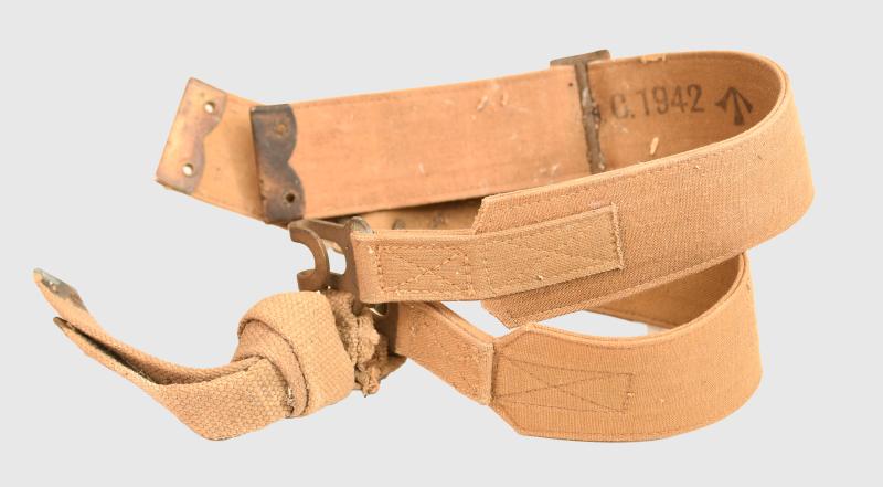 BRITISH WWII HAVERSACK STRAPS, MATCHED PAIR.