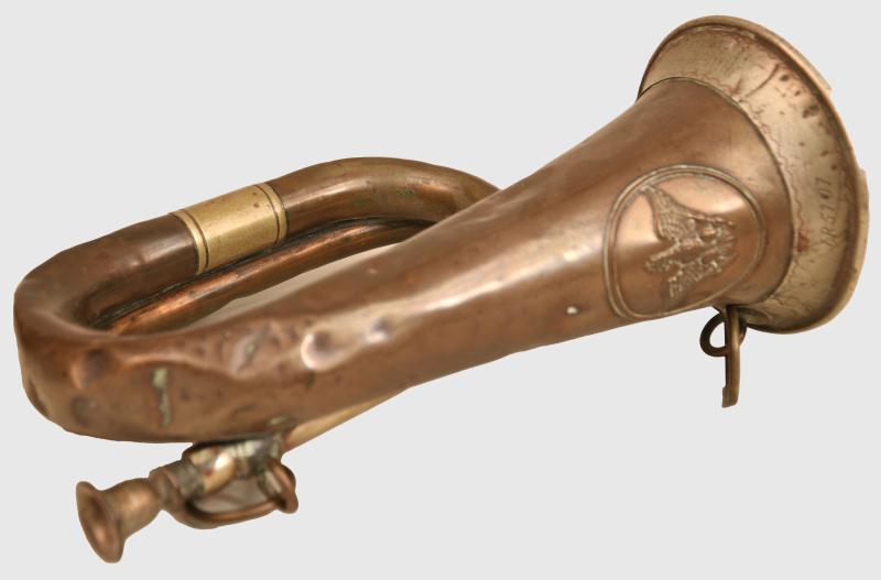 GERMAN WWI BATTLEFIELD PICK-UP IMPERIAL GERMAN BUGLE.