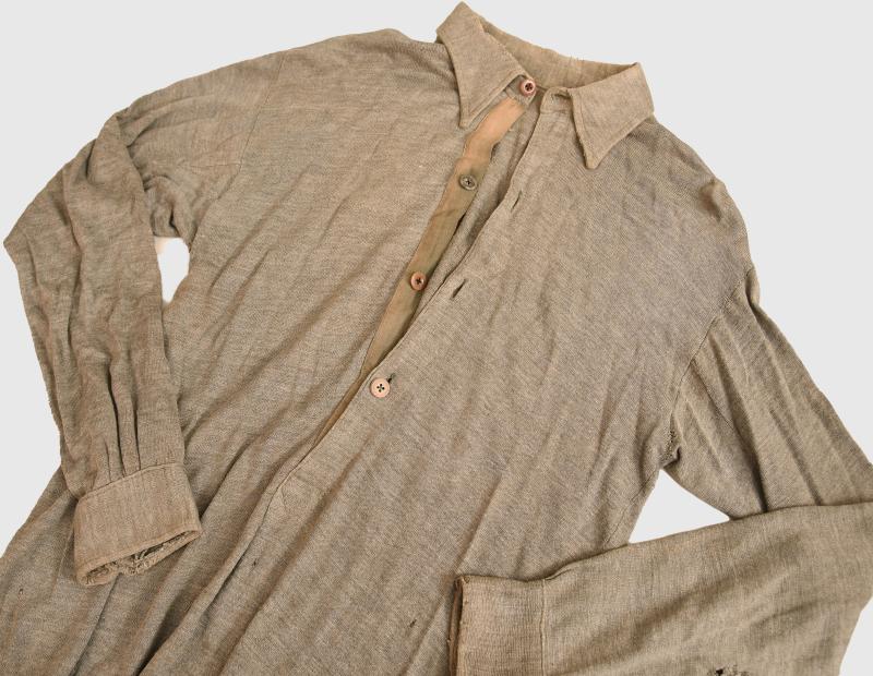 GERMAN WWII FOUR BUTTON PULLOVER ISSUE SHIRT.